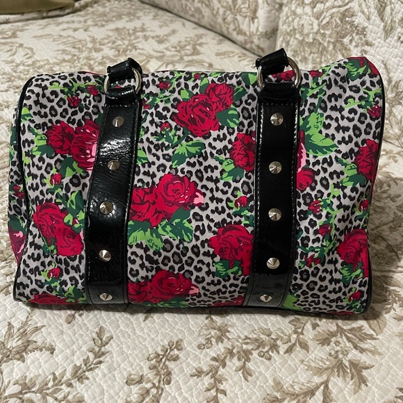 Betsey Johnson Red and Green Floral Tote - Picture 3 of 4